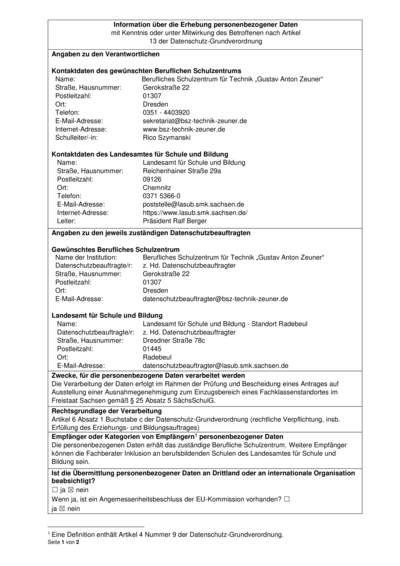 mit Kenntnis oder unter Mitwirkung des Betroffenen nach Artikel 13 der Datenschutz-Grundverordnung